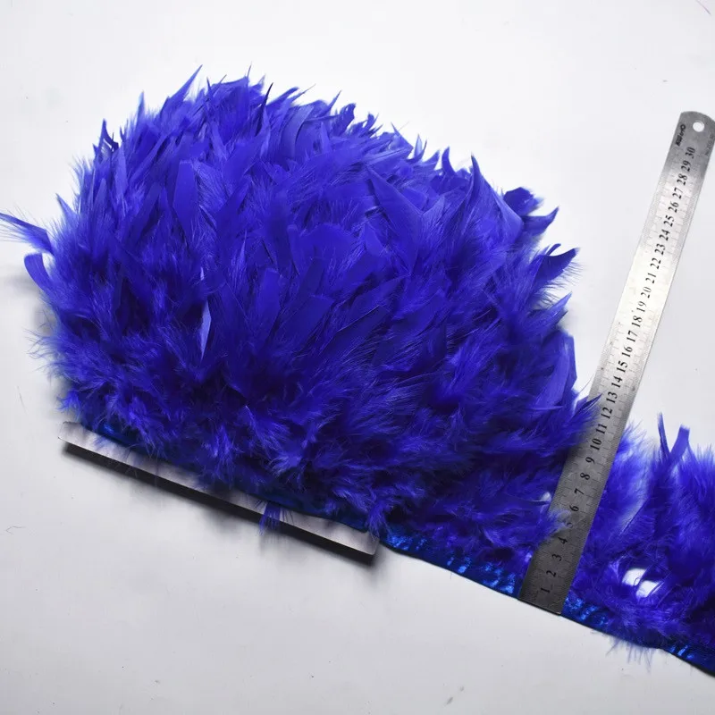 Royal blue 10 м/лот, индейка, перо, бахрома, отделка 4-6 дюймов, марабу, перья, отделка юбки, платье, отделка, ленты, перья для рукоделия - Цвет: Royal blue
