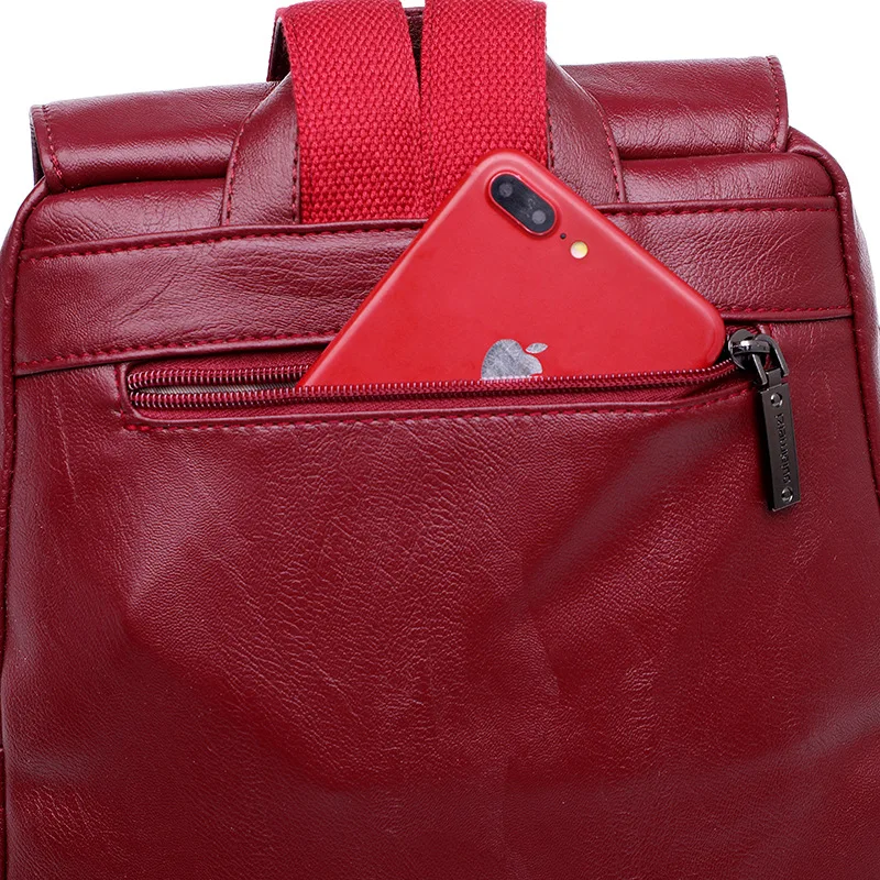 Большой женский рюкзак из овечьей кожи прочная водонепроницаемая ранец для