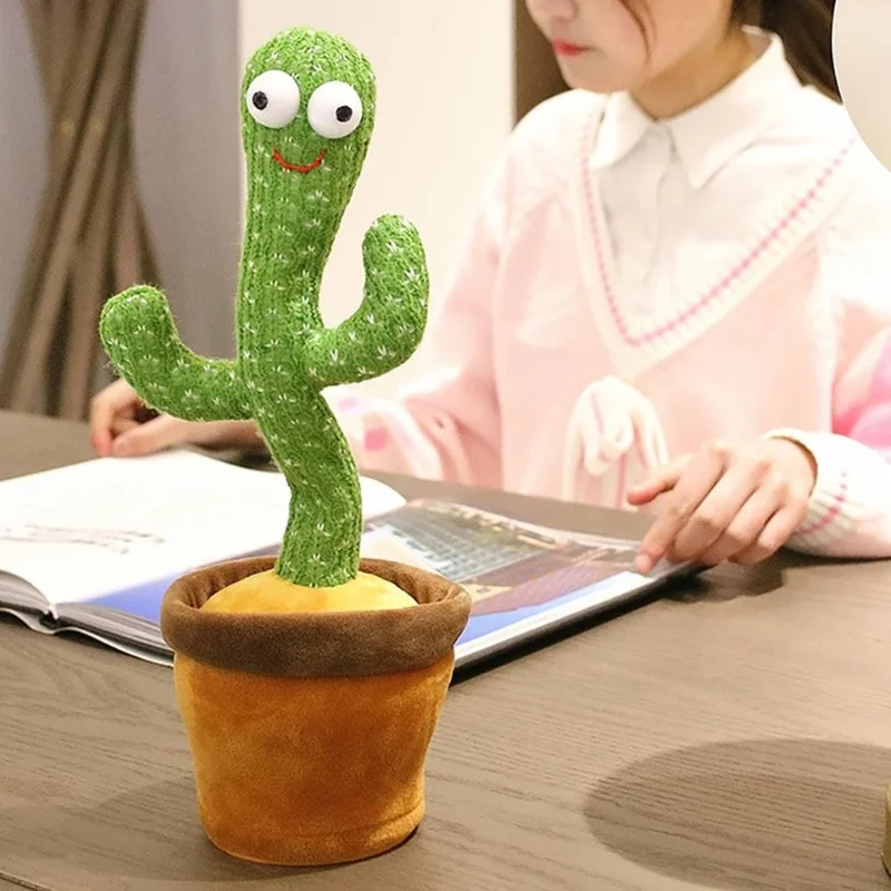 32cm Cactus Plush Toy Dancing Singing Electric Toys 120 Songs And Twisting Luminous Recording Learning To Speak | Дом и сад
