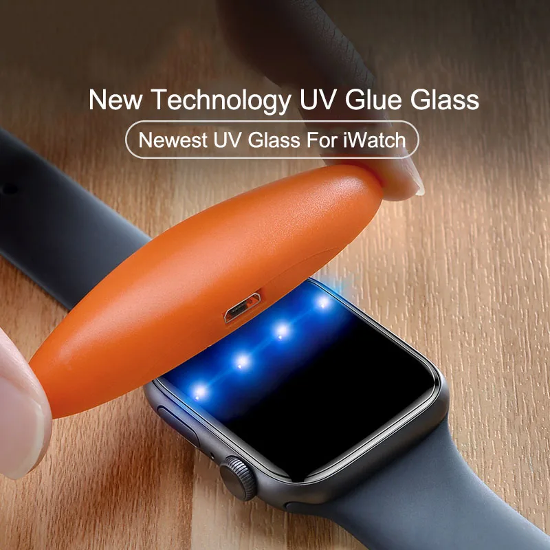 УФ закаленное стекло для Apple Watch 4 3 2 1 пленка ламорниа iWatch серии 38 мм 40 42 44 Защитная