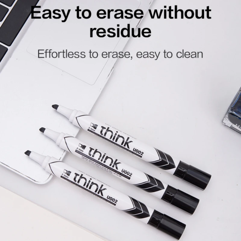 

Deli Whiteboard pen Erasable Black Thick head large Blue writing pen Bold Red Glass whiteboard water marker meeting Office set