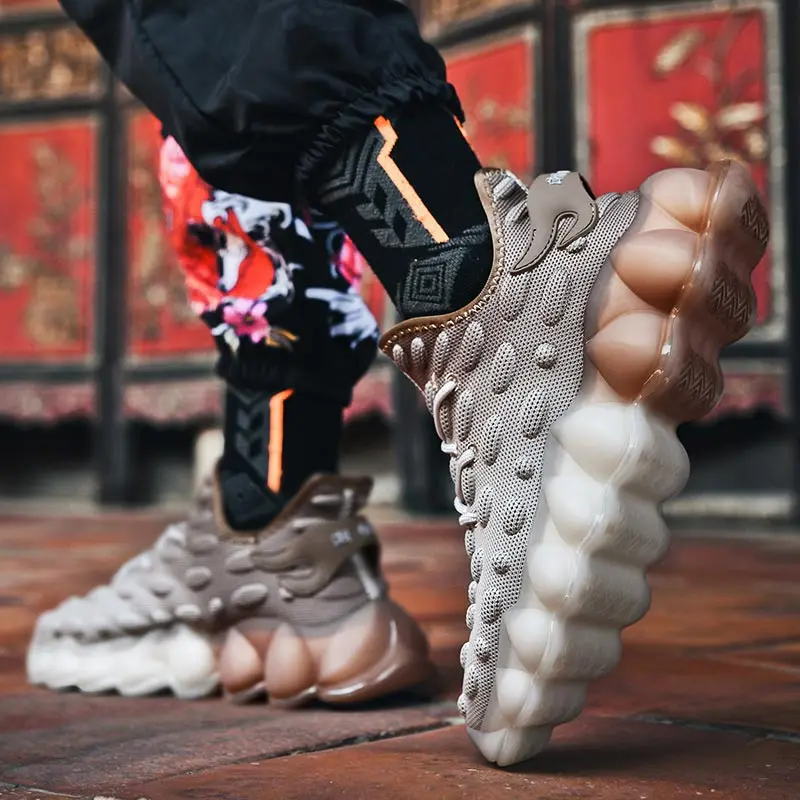 Уличные спортивные мужские кроссовки с большой подошвой Мужская обувь для бега