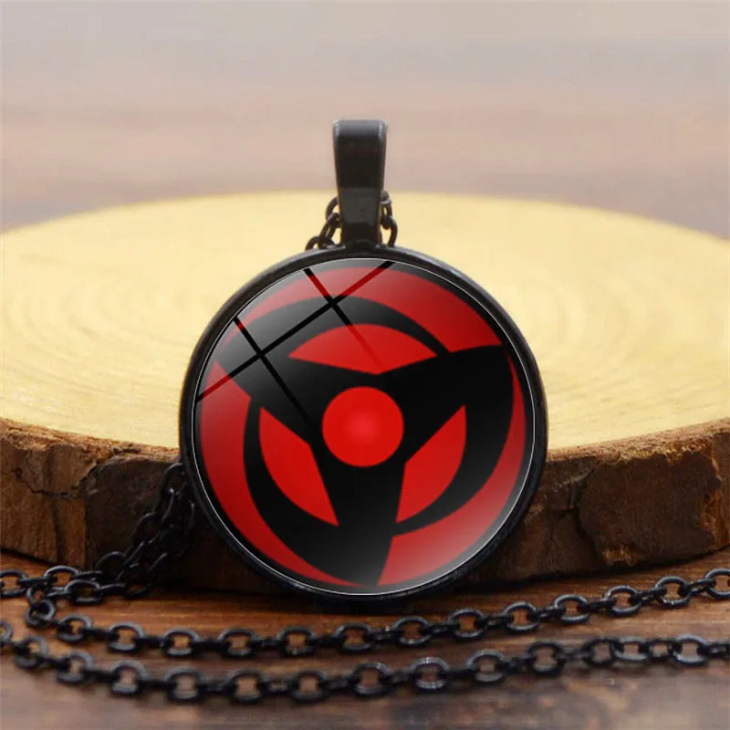 

Sharingan Shippuuden Eyes Glass Cabochon Pendant Black Chain Necklace Men Anime Jewelry Handmade DIY Children Gift