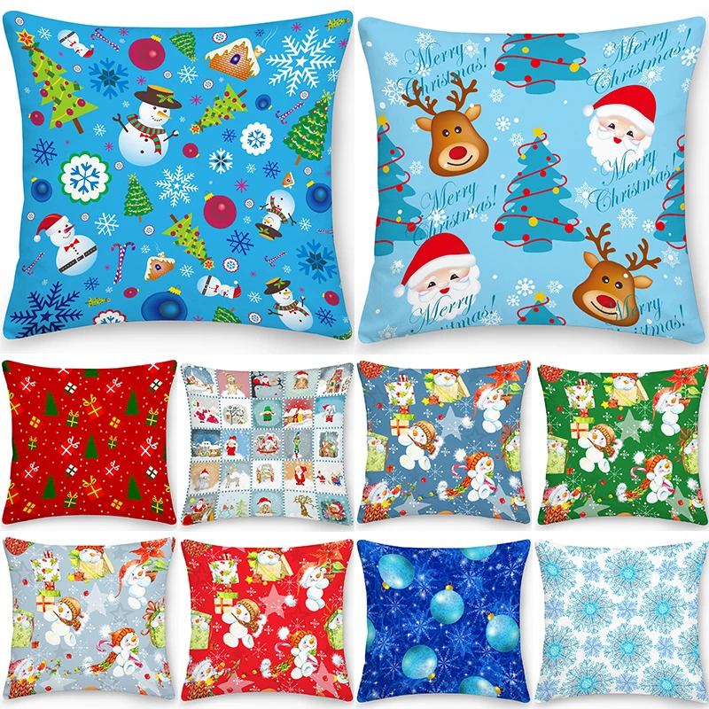 

Christmas Gift Cushion Cover Decor Bedroom Sofa Pillow Cases Car Bedside Decoration Funda de Almohada