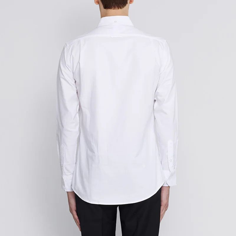 

THOM 2021 TB Fashion Brand Shirts Men Slim White Long Sleeve Casual Shirt Formal Business Oxford Fabric STriped Men's Clothing