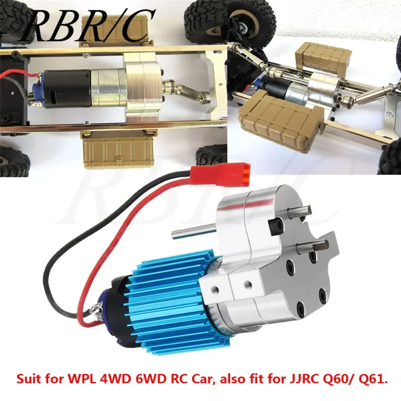 

RBR/C WPL B16 B24 B36 C24 JJRC Q60 Q61 4WD 6WD 1/16 Off-Road RC Car Model Metal Transfer Gear Case With 370 Motor Parts R055-B
