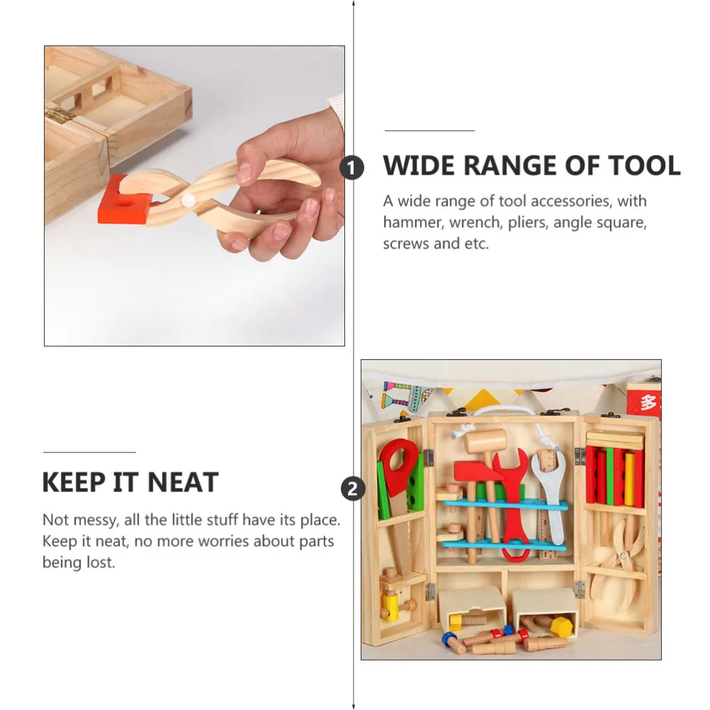 

1 Set Children Repair Tool Wood Pretend Play Engineering Maintenance Tool Toy