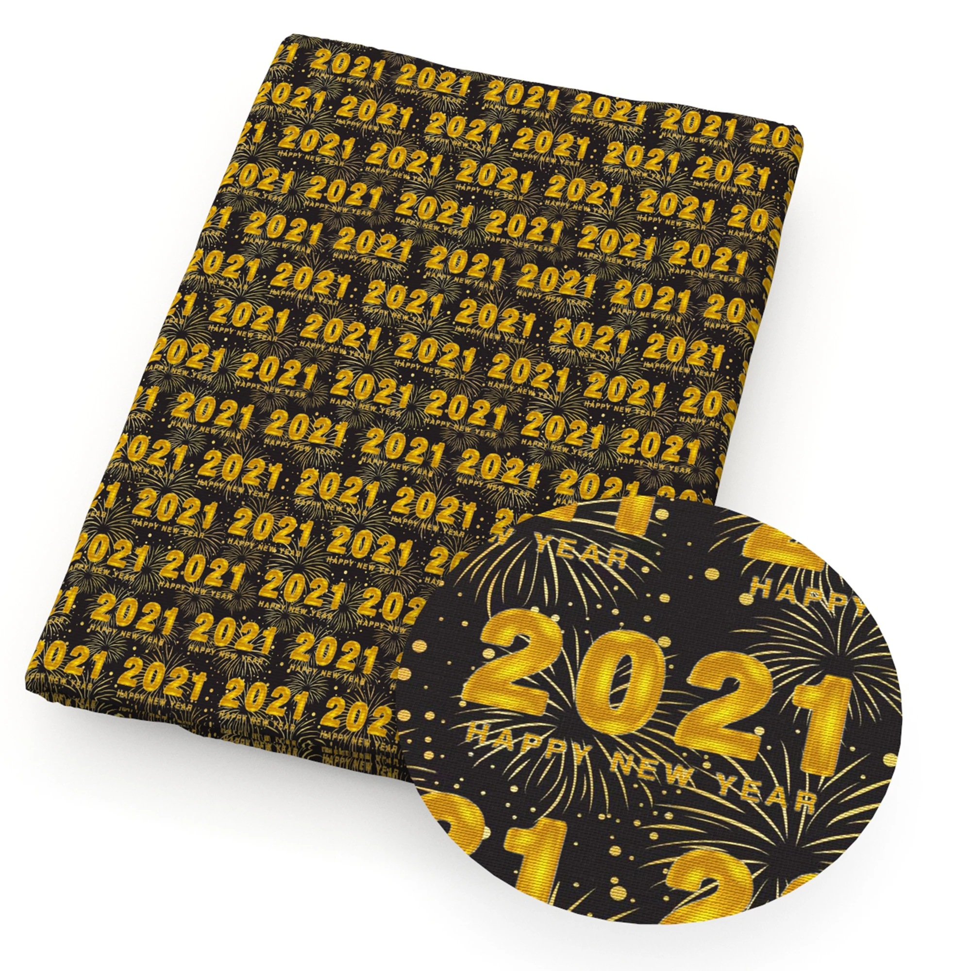 Новогодняя Рождественская ткань из полиэстера и хлопка для изготовления