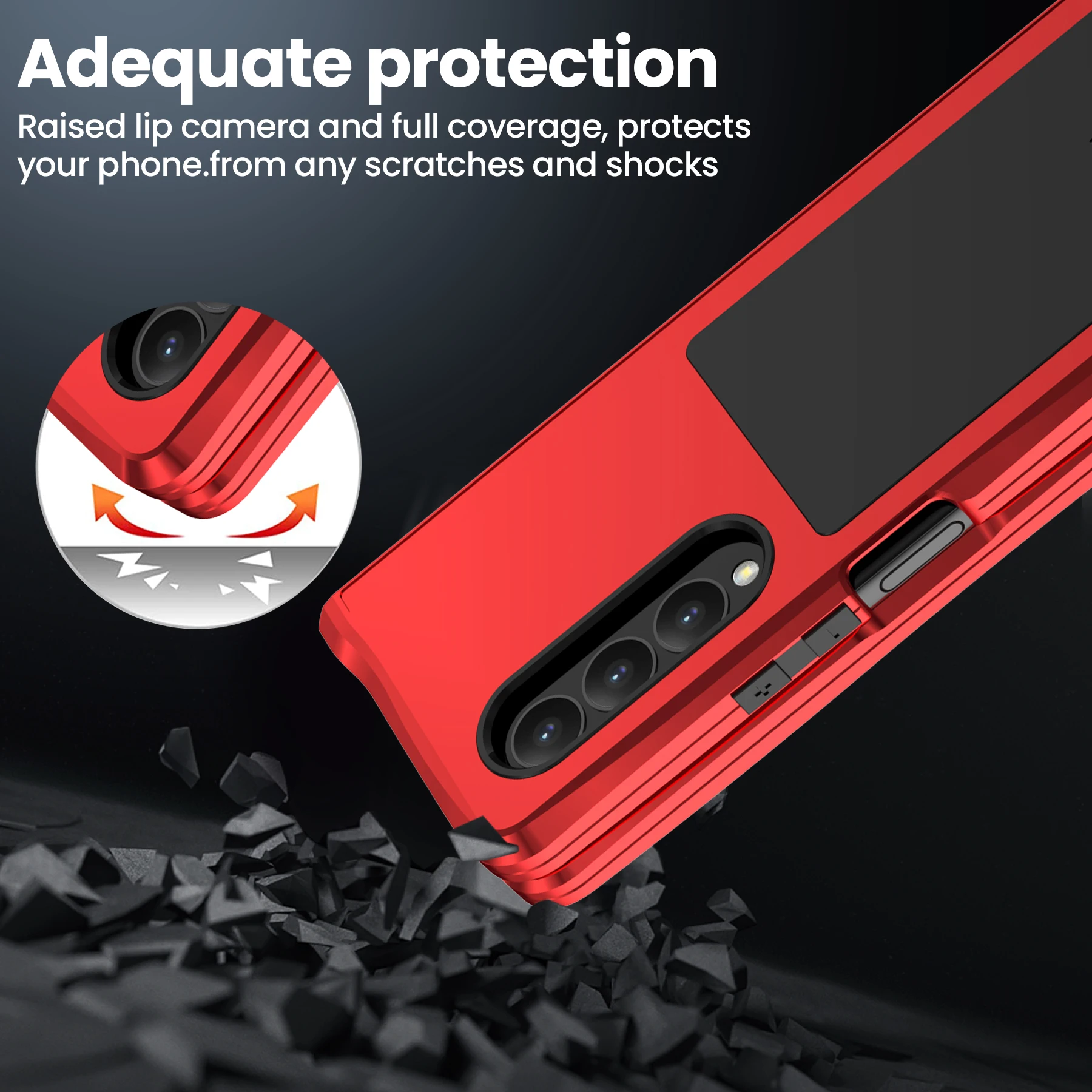 Case for Galaxy Z Fold 3/Z Fold 4 Heavy Duty Protection Armor Shockproof Hard Aluminum Metal Samsung Z Fold 3/Z Fold 4 Cover