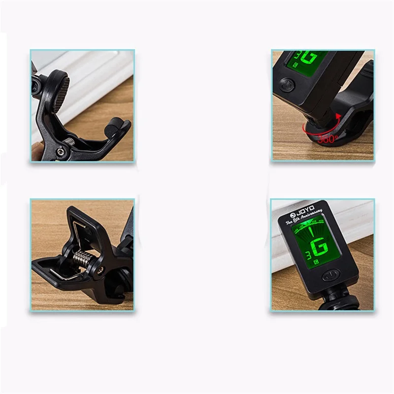 Guitar Tuner Digital Clip-On Tone for Electric Urikri Bass Violin Universal 360 Degree Rotatable Sensitive Built-in Batter | Спорт и