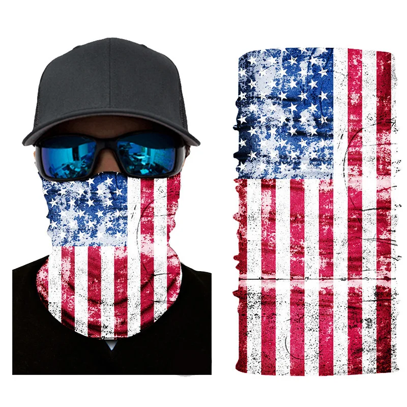 

Anti-sweat Sunshade Dust-proof Bandana Headband Scarf National Flag Printed Scarf Multifunctional Seamless Tubular Bandanas Tube