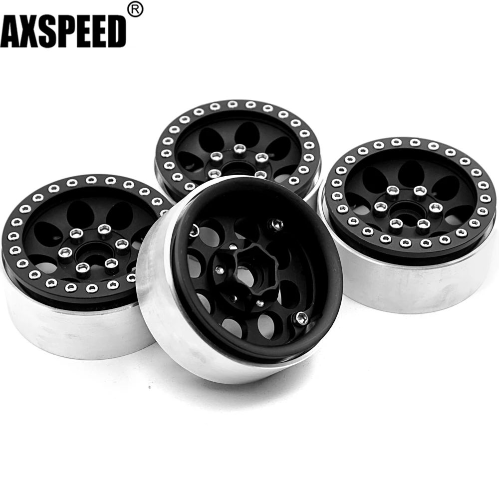 

AXSPEED Metal 1.9 inch Beadlock Wheel Rim Hub for 1/10 RC Crawler SCX10 90046 Traxxas TRX4 D90 D110