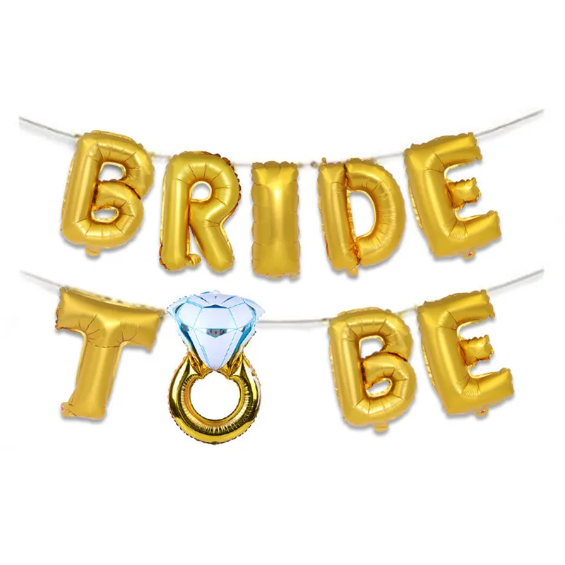 

Wedding Decorations 16inch MISS TO MRS Bachelorette Party Team Bride To Be Letter Foil Balloons Bridal Shower Diamond Ring Favor