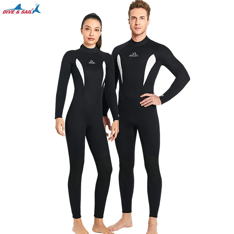 

Wetsuit for Men Women 3mm Neoprene Full Body Keep Warm Long Sleeve Back Zip Full Scuba Diving Suit UV Protection Surfing Snorkel