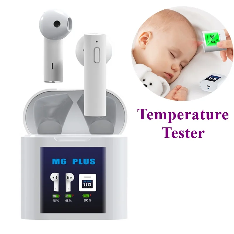 Tongdaytech TWS Bluetooth Earphone LCD Fone De Ouvido Wireless Sport Earphones For Iphone Samsung Xiaomi With Temperature Tester |