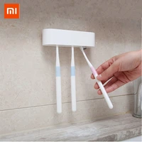original xiaomi happy life bathroom storage organizer toothbrush holder wall mount rack stand adhesive bathroom products