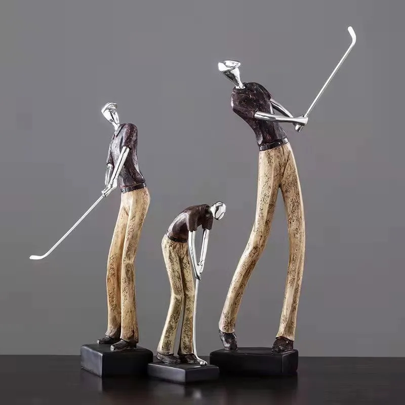 Полимерная художественная статуя Декор спортивный герой игры в гольф