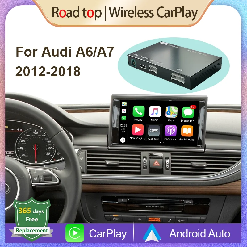 Wireless Apple CarPlay Android Auto Decoder for Audi A6 A7 2