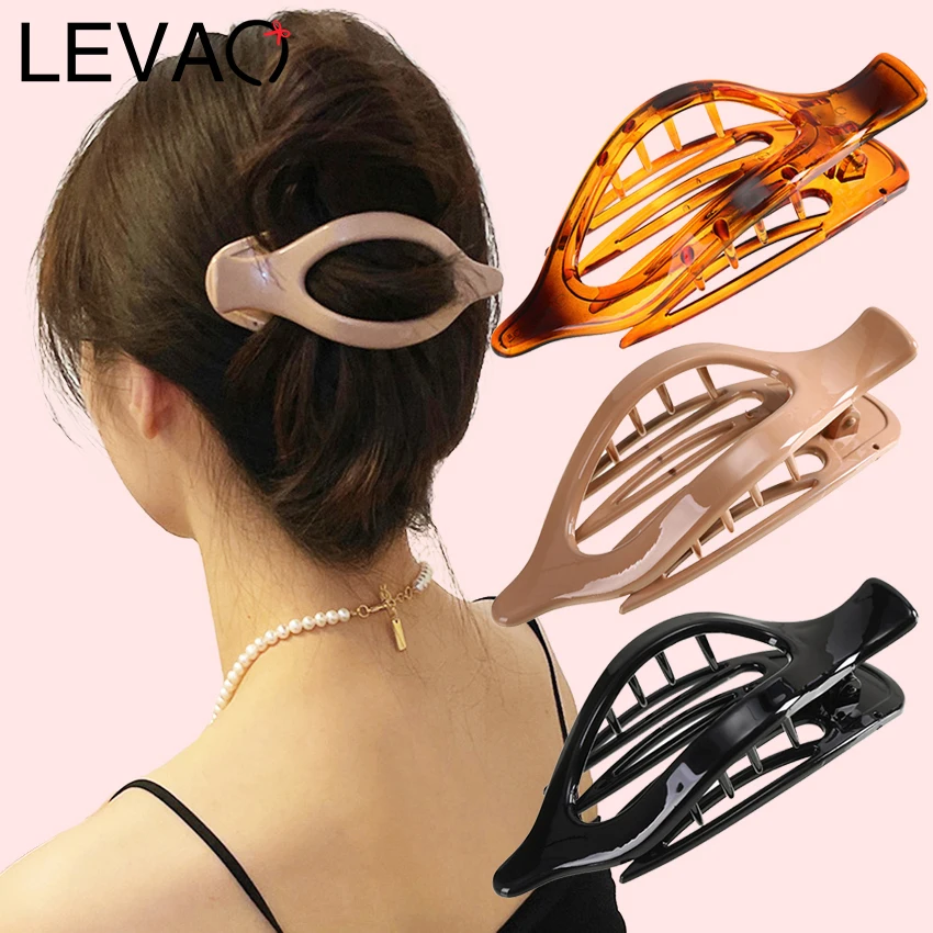 

Levao Solid Large Hair Clip For Women New Hair Claw Barrette Acrylic Hairpin Ponytail Hairgrip Hair Accessories Headwear