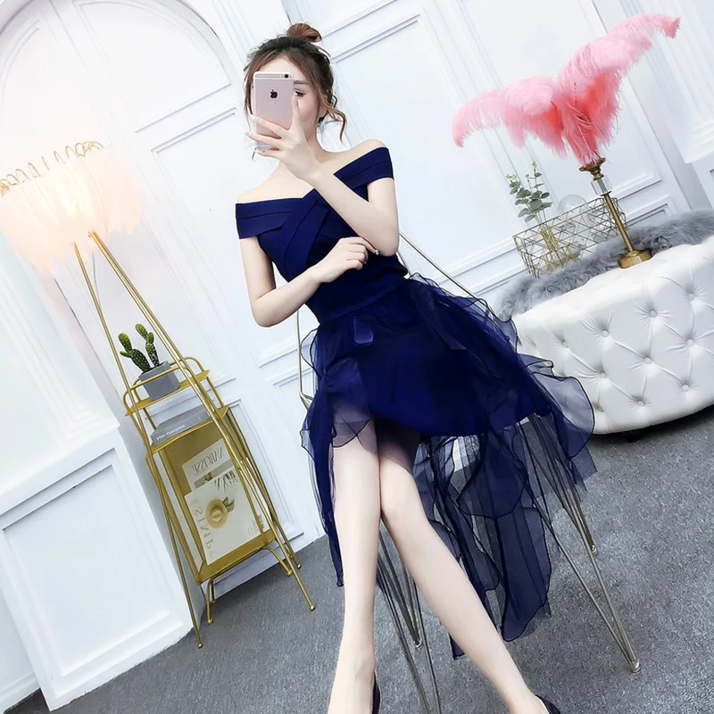 Женское Повседневное платье до колен голубое Привлекательное большого размера