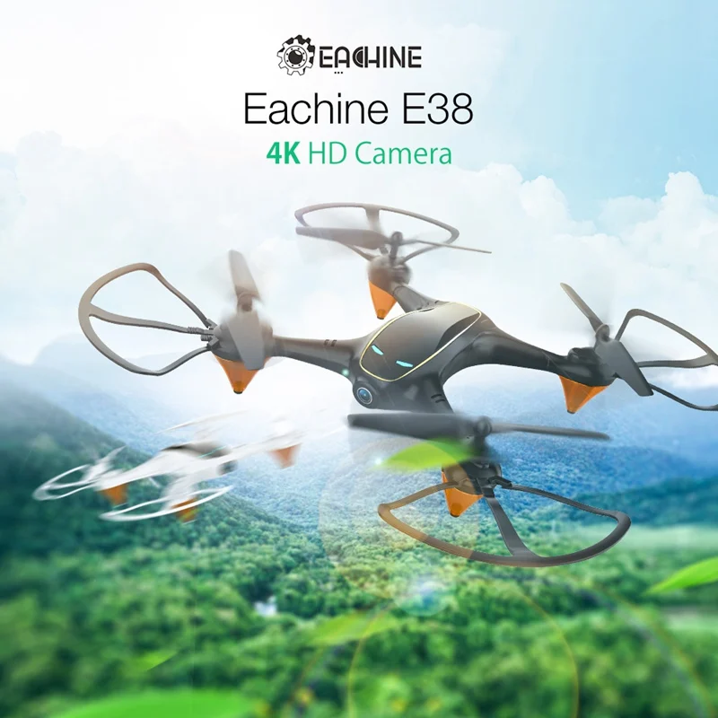 Eachine E38 WiFi FPV Радиоуправляемый Дрон 4K камера оптический поток 1080P HD Двойная