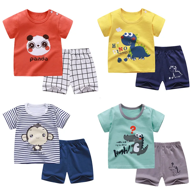 

Children Short Sleeved Cotton Suit Summer Baby Boy's Clothing Edition New Clothes Girls T-shirt Suit