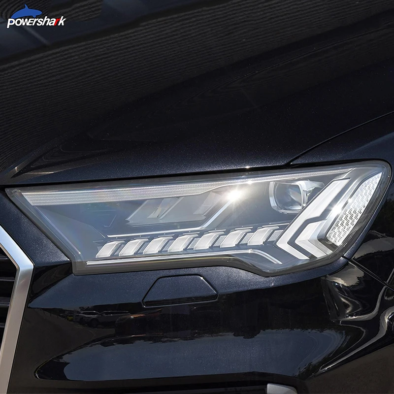 

2 Pcs Car Headlight Tint Black Vinyl Protective Film Transparent TPU Sticker For Audi Q7 4M 2016 2017 2018 2019 2020 Accessories