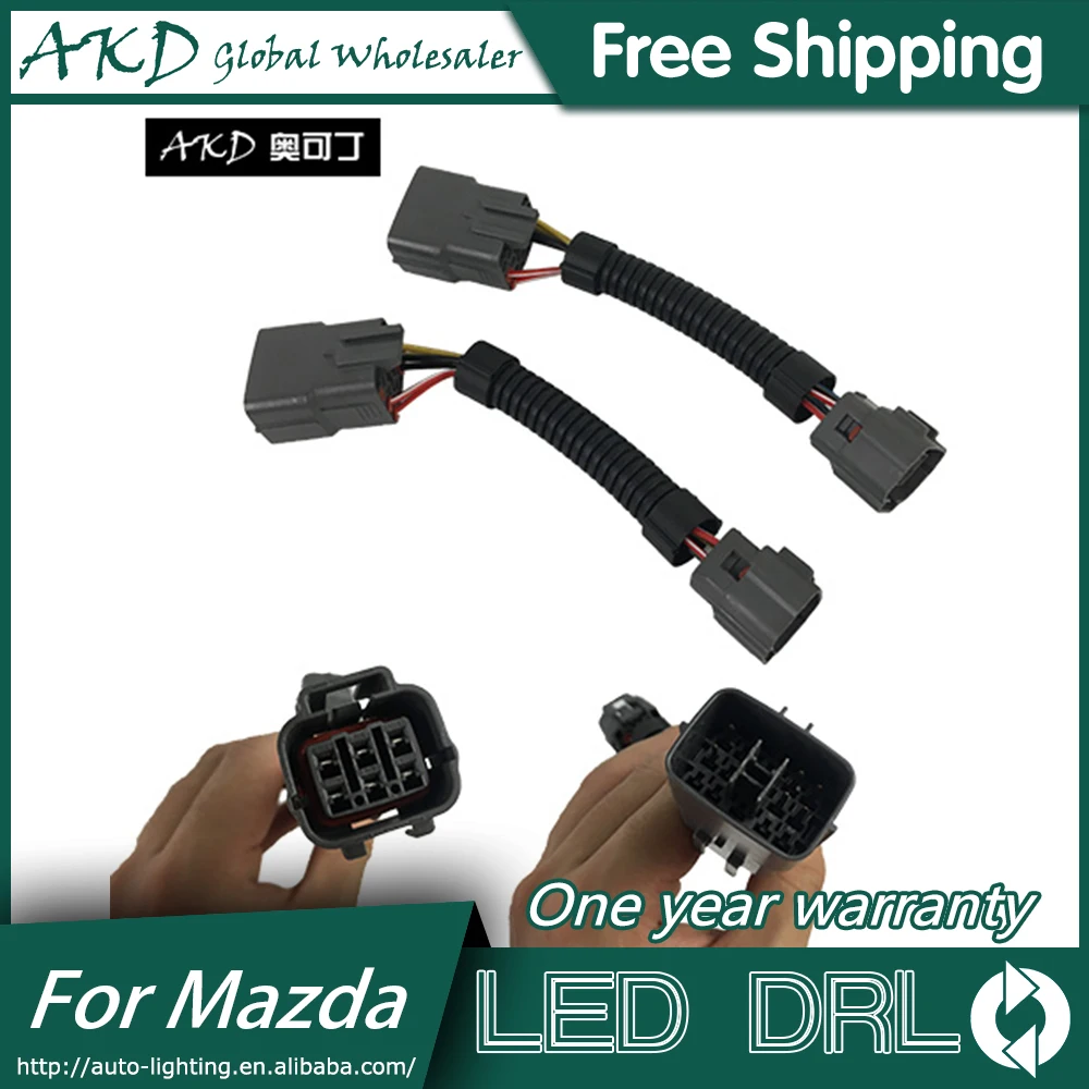AKD-Adaptador de lámpara de cabeza para coche MAZDA 6, mazda6, ATENZA, faros LED, conector de cable plug and play