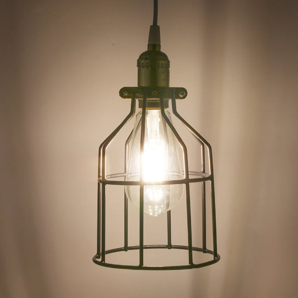 

1/2/4PCS Lampshade Pendant Light Lamp Shade Vintage Industrial Metal Cage Bulb Guard Cage Lamp Home Cafe Decoration lighting D30
