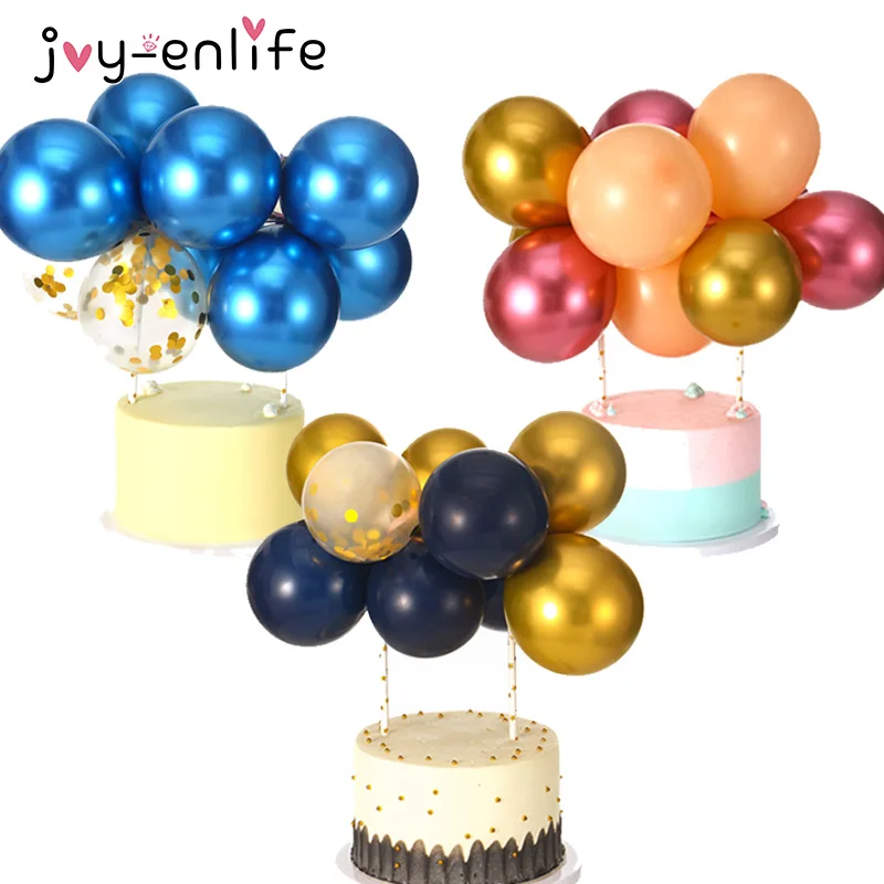 

5inch Metal Balloon Cake Topper Adult Birthday Party Decorations Kids Cake Toppers Baby Shower Supplies Wedding Cupcake Decor