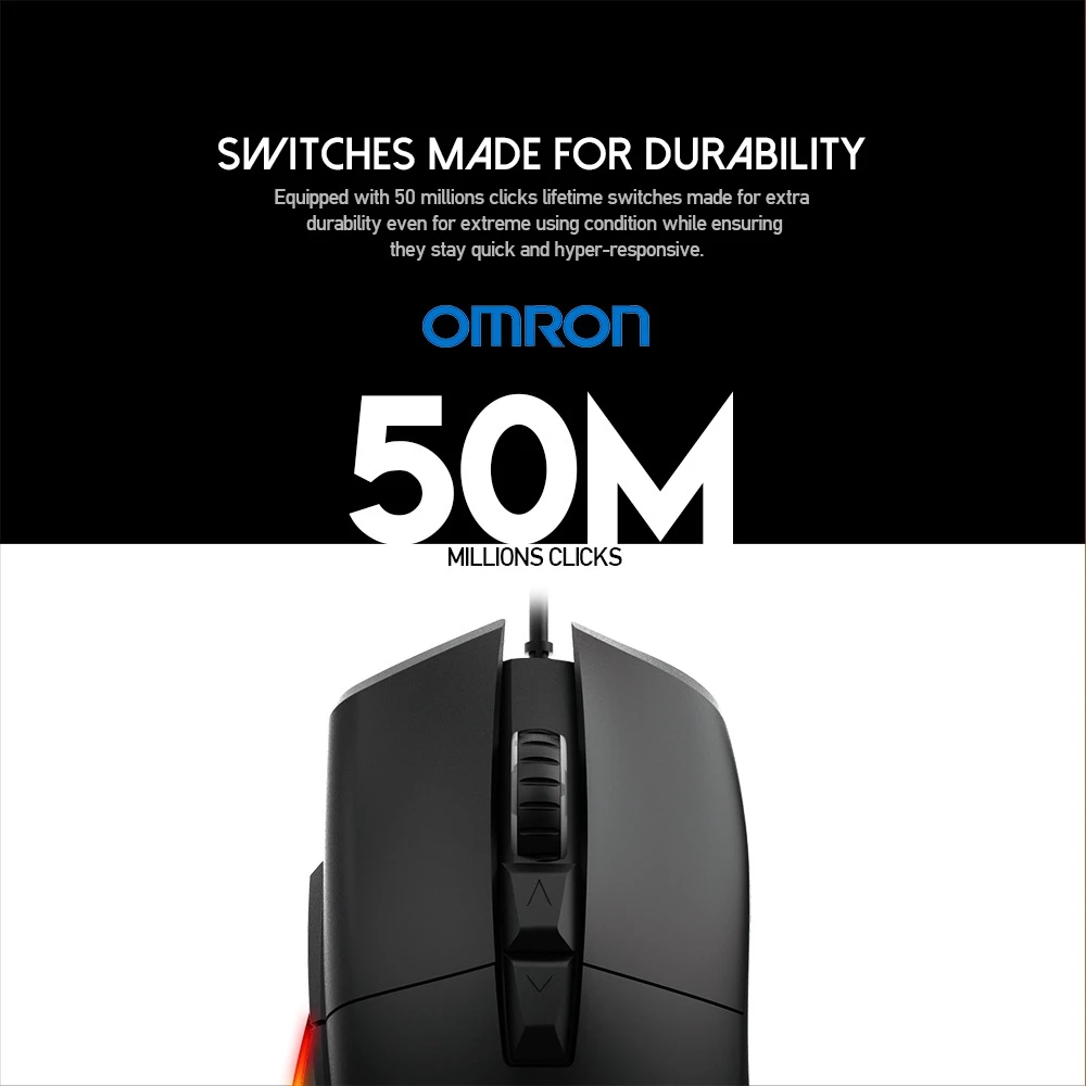 Профессиональная Проводная игровая мышь FANTECH UX1 регулируемая 8 кнопок 16000 DPI