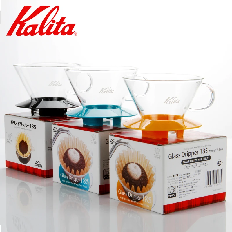 

Kalita 185 Wave Dripper Glass pour over coffee maker 2-4 cups drip coffee brew coffee filter cup hand drip filters
