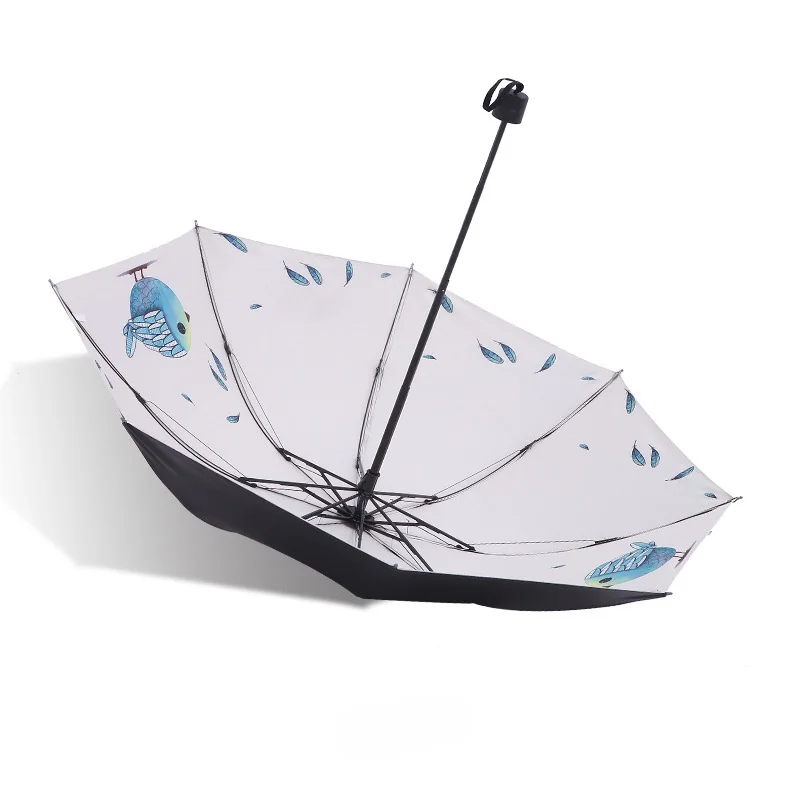 YADA Blue Flower Women Umbrella For kids Folding Rainy Cute Cartoon Umbrellas Anti-UV Lovely Paragua Windproof YD299 | Дом и сад