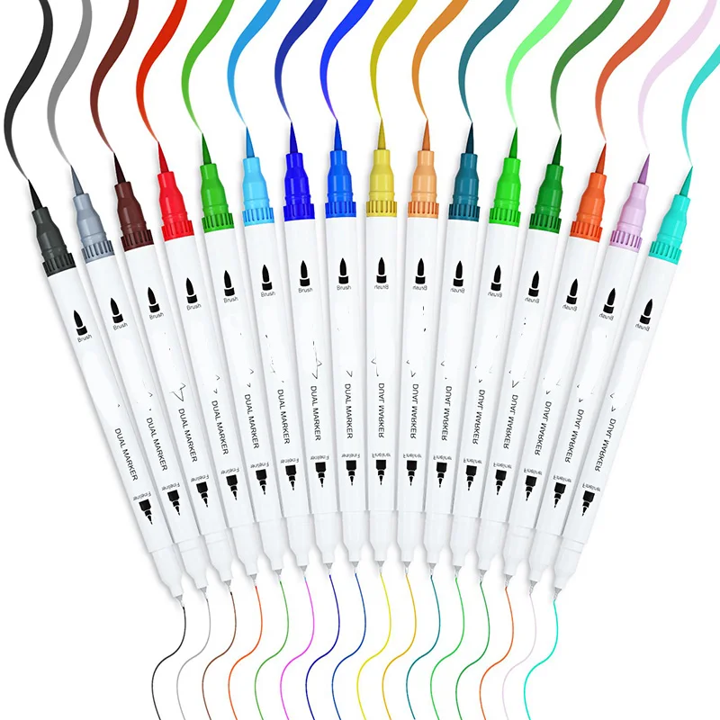 Эскиз цветная ручка Fineliner Студенческая профессиональная мягкая двойная головка