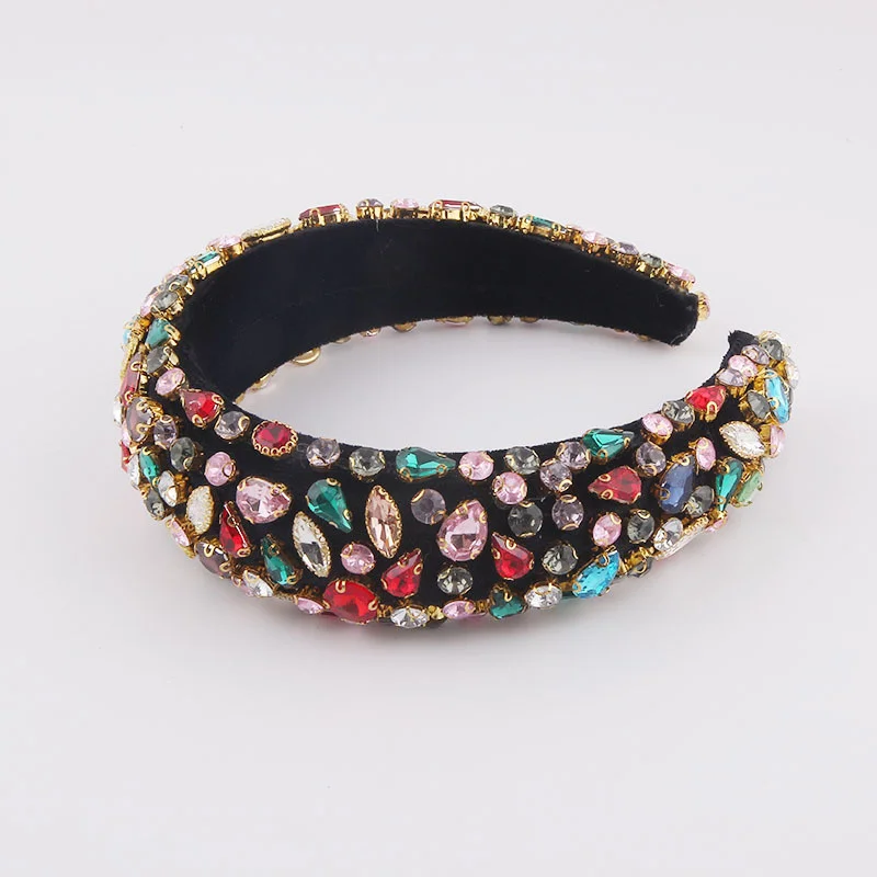 

New European and American Baroque exaggerated fashion rhinestones pearl dance party luxury headband wild personality headband