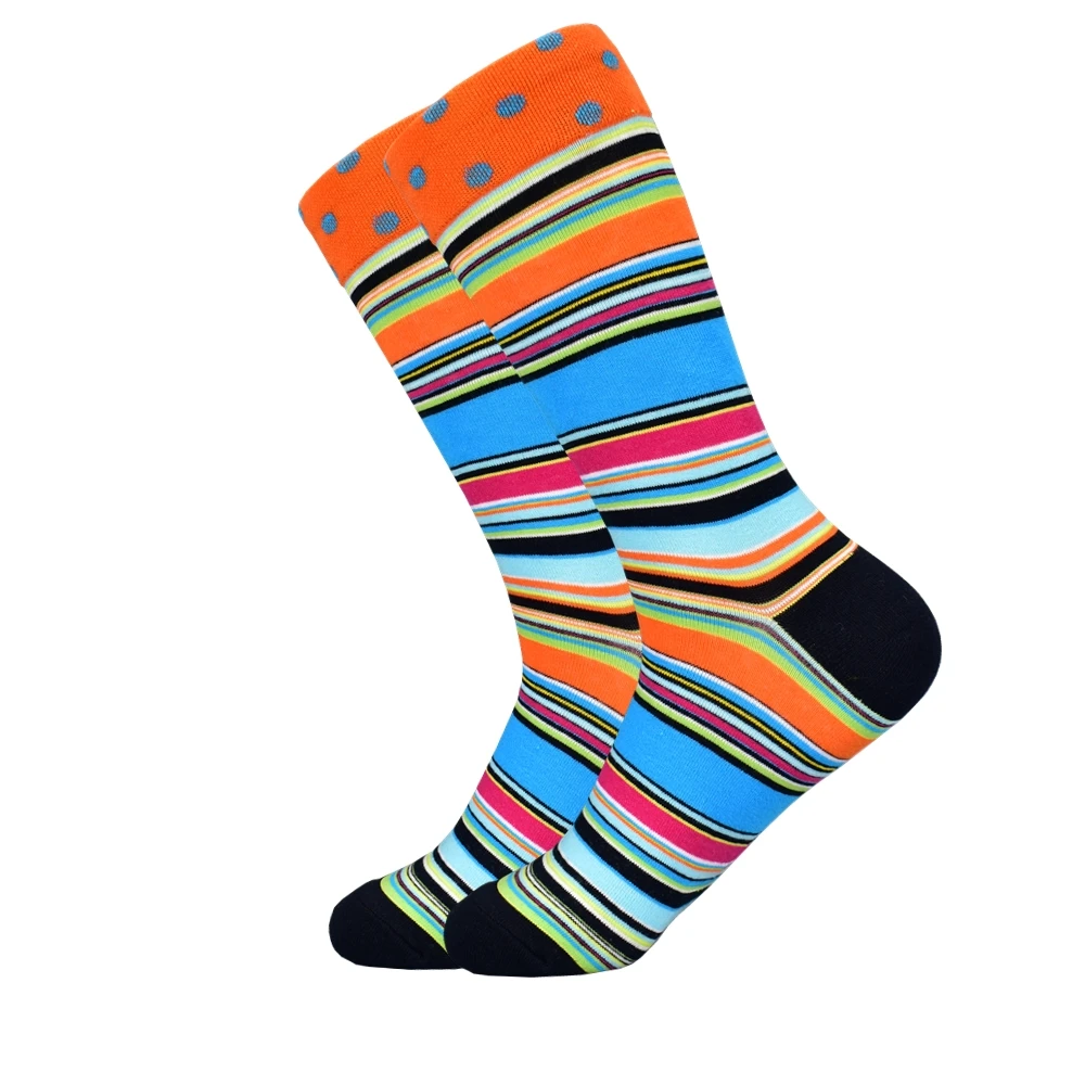Calcetines Hombre Новые Стандартные мужские носки популярные мужские хлопчатобумажные носки, цветные носки.(5 пара/лот) без коробки