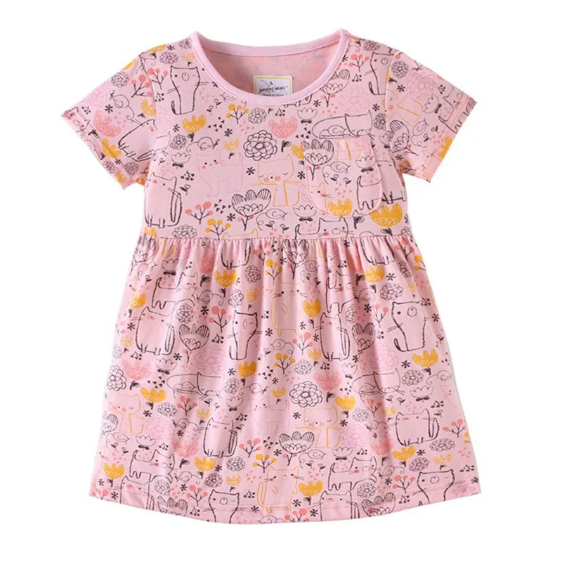 Детское летнее Хлопковое платье-пачка с цветочным принтом | Детская одежда и