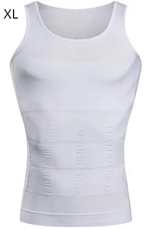 White XL Мужское Корректирующее белье без рукавов для живота, банный жилет для похудения, Антицеллюлитный пояс для похудения, горячее нижнее белье, рубашка - Цвет: White XL
