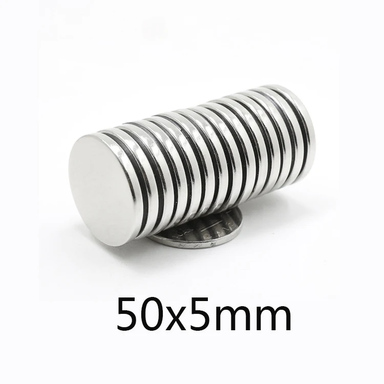 

Круглый Сильный цилиндр, редкоземельный магнит 50 мм x 5 мм, Круглые неодимовые магниты 50x5 мм, большой дисковый магнит N35 50*5 мм, 2/4/5 шт.