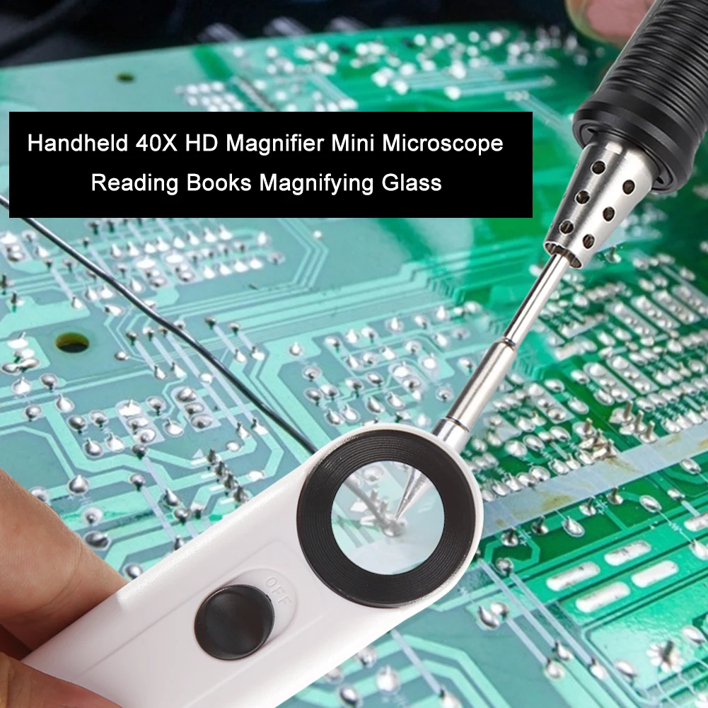 Ручная увеличительная линза 40X HD защитные увеличительные глаза для чтения