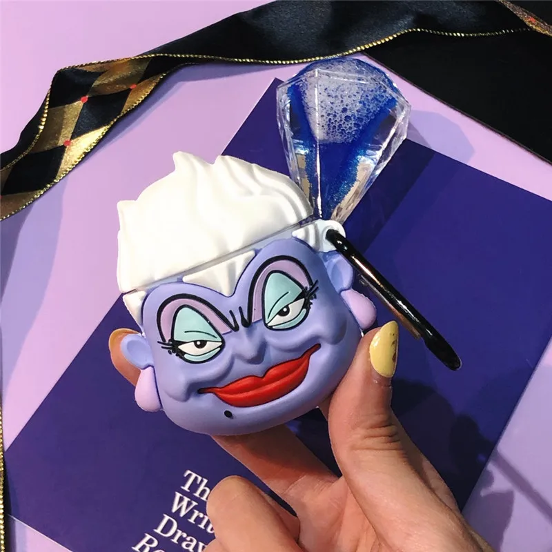 

The Little Mermaid Princess Ursula Airpods Pro Headphone Case Silicone Disney Anime Novelty Bluetooth Headset Protective Cover