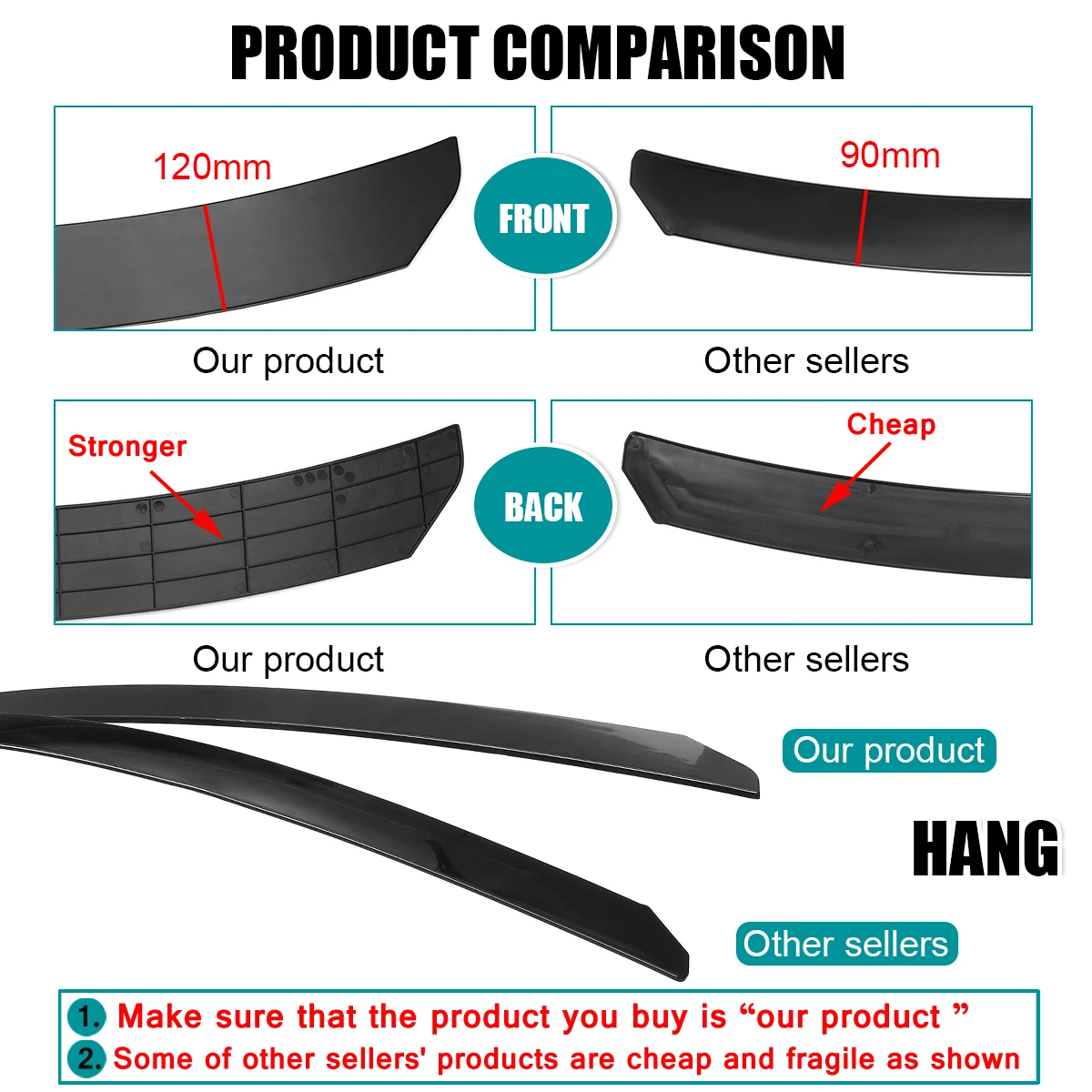 3 шт. черный Универсальный Автомобильный протектор передний бампер для губ
