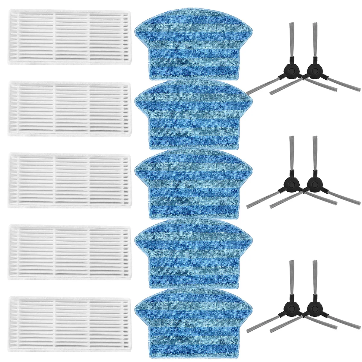 

16Pcs/Set Side Brush Filter Mop Cloth For Midea VCR03 Robot Vacuum Cleaner Parts Replacement Attachment