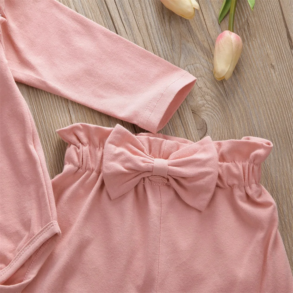 

2020 Newborn Infant Baby Girl Floral Outfit Clothes Sets Lace Long Sleeve Romper Tops+Pants+Headband Set 3pcs