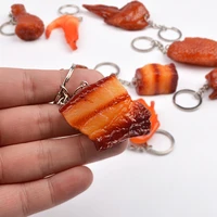 creative funny pvc food keychain pigs trotters chicken wings soy braised pork metal keychain key ring gifts 2020