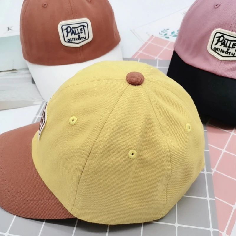 Gorra de b&eacute;isbol con letras para beb&eacute;, gorro ajustable de algod&oacute;n, transpirable, para verano e invierno-2