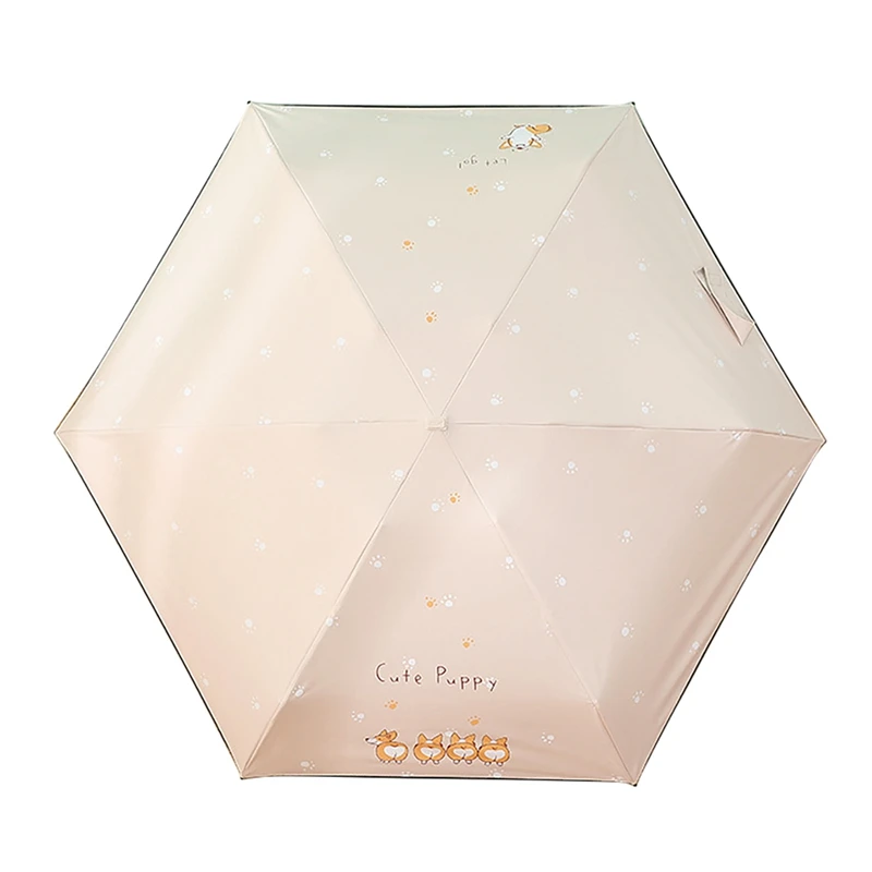 

Travel Umbrella Portable Lightweight Compact Pocket Umbrella with Dog Pattern Compact Parasol
