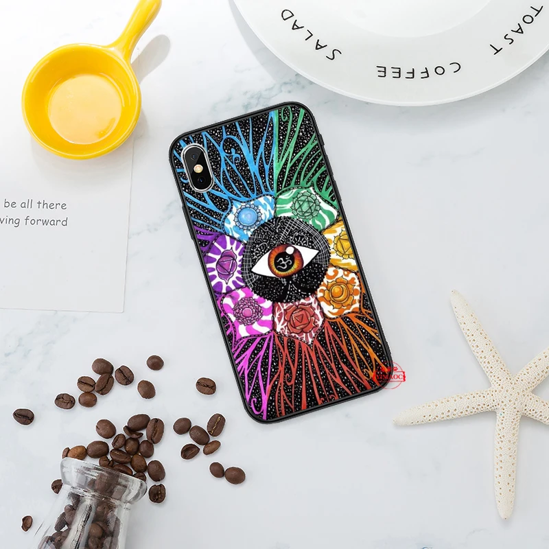 Цветочный Ом Йога АУМ om Яги роскошь силиконовый чехол для iPhone 5 5S 6 6S Plus 7 8 11 Pro X XS Max