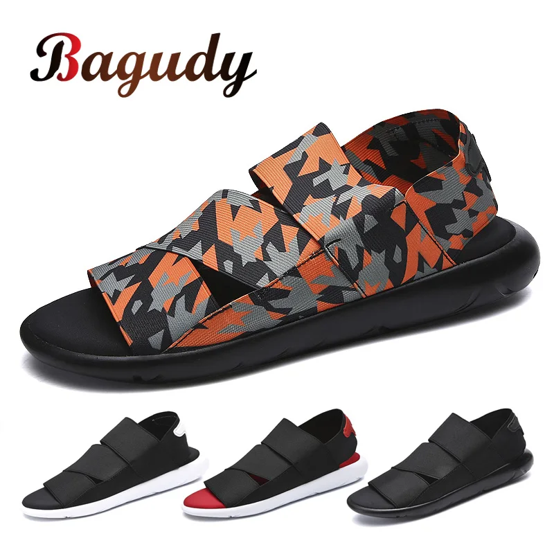 Летняя обувь Мужские сандалии Камуфляжная пляжная удобная модная из эластичной