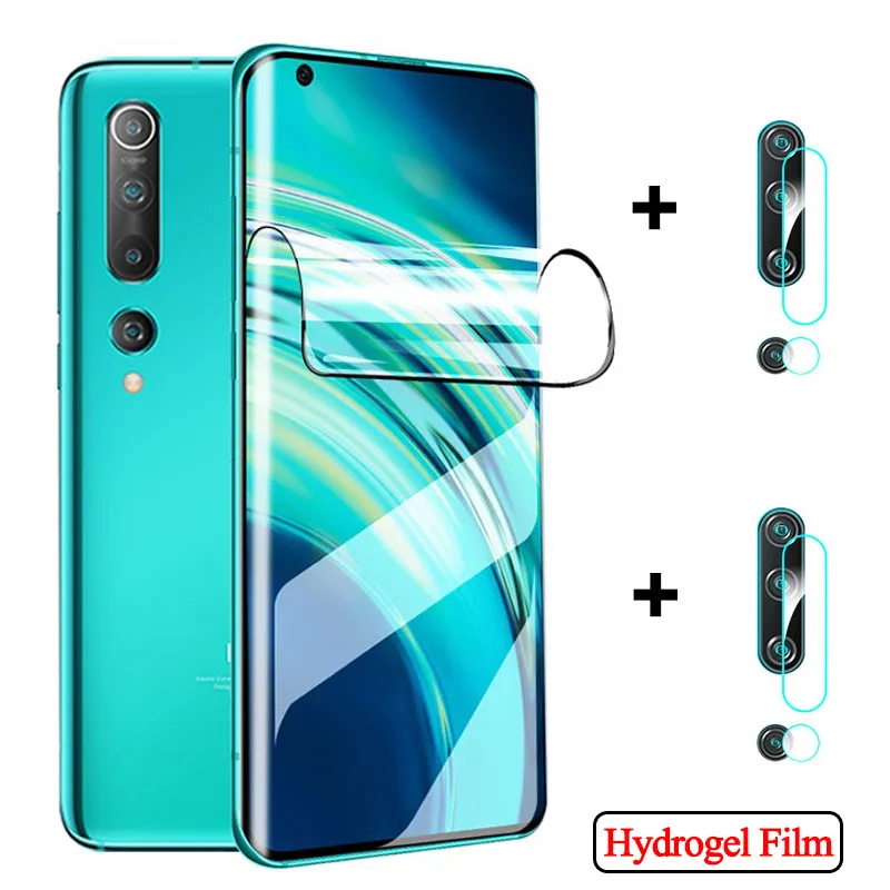 3 в 1 Гидрогелевая пленка mi10 pro xiaomi mi note 10 lite мягкое стекло для ми нот лайт ксиоми